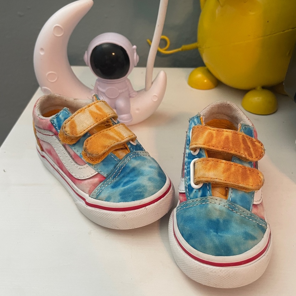 Vans Baby Sneakers - Velcro Blue and Orange Tie-Dye